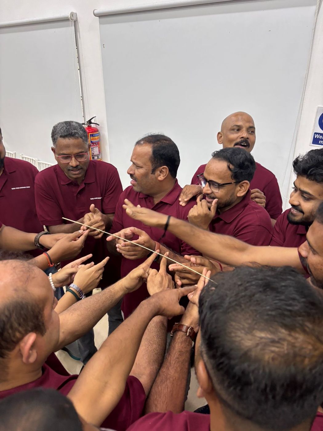 Team celebration during a workshop