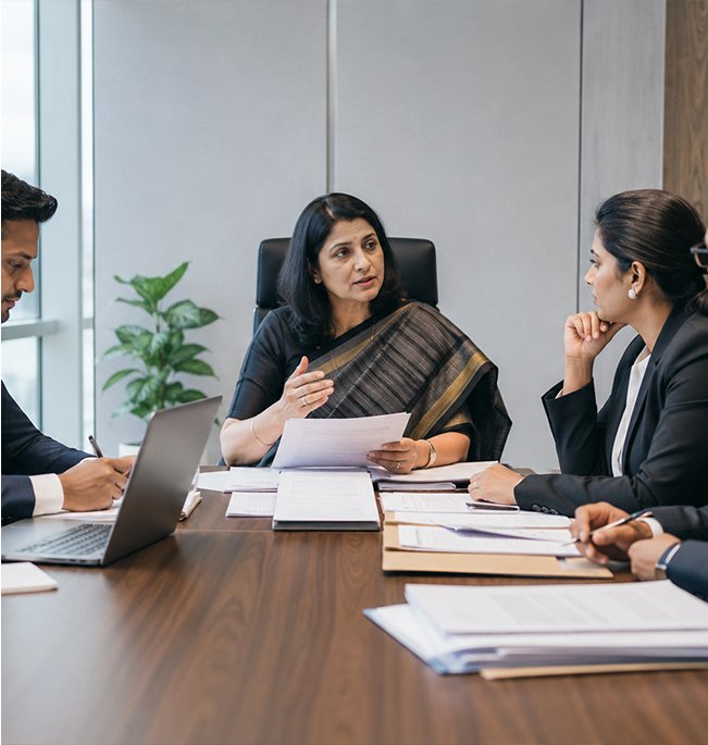 Internal Committee members in a case review meeting