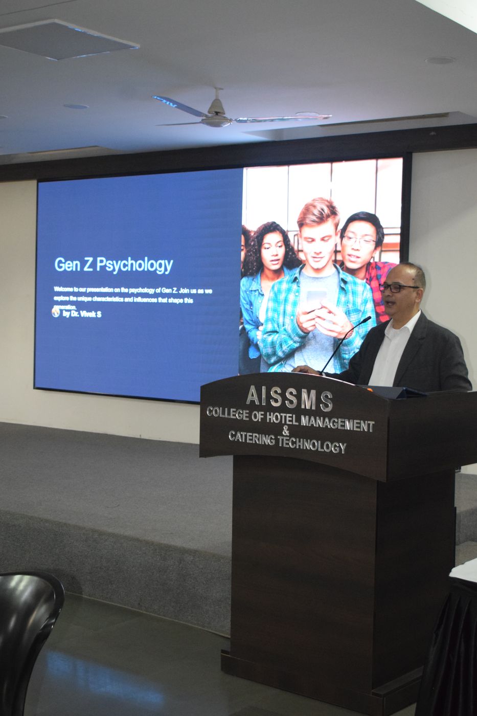 Dr. Vivek S. teaching at a training session